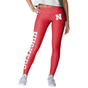 Nebraska Cornhuskers NCAA Womens Solid Big Wordmark Leggings