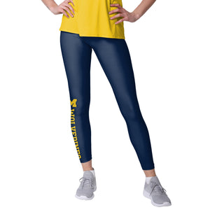 Michigan Wolverines NCAA Womens Solid Wordmark Leggings