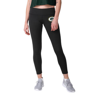 Green Bay Packers NFL Womens Calf Logo Black Leggings