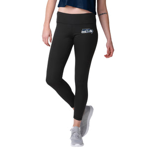 Seattle Seahawks NFL Womens Calf Logo Black Leggings
