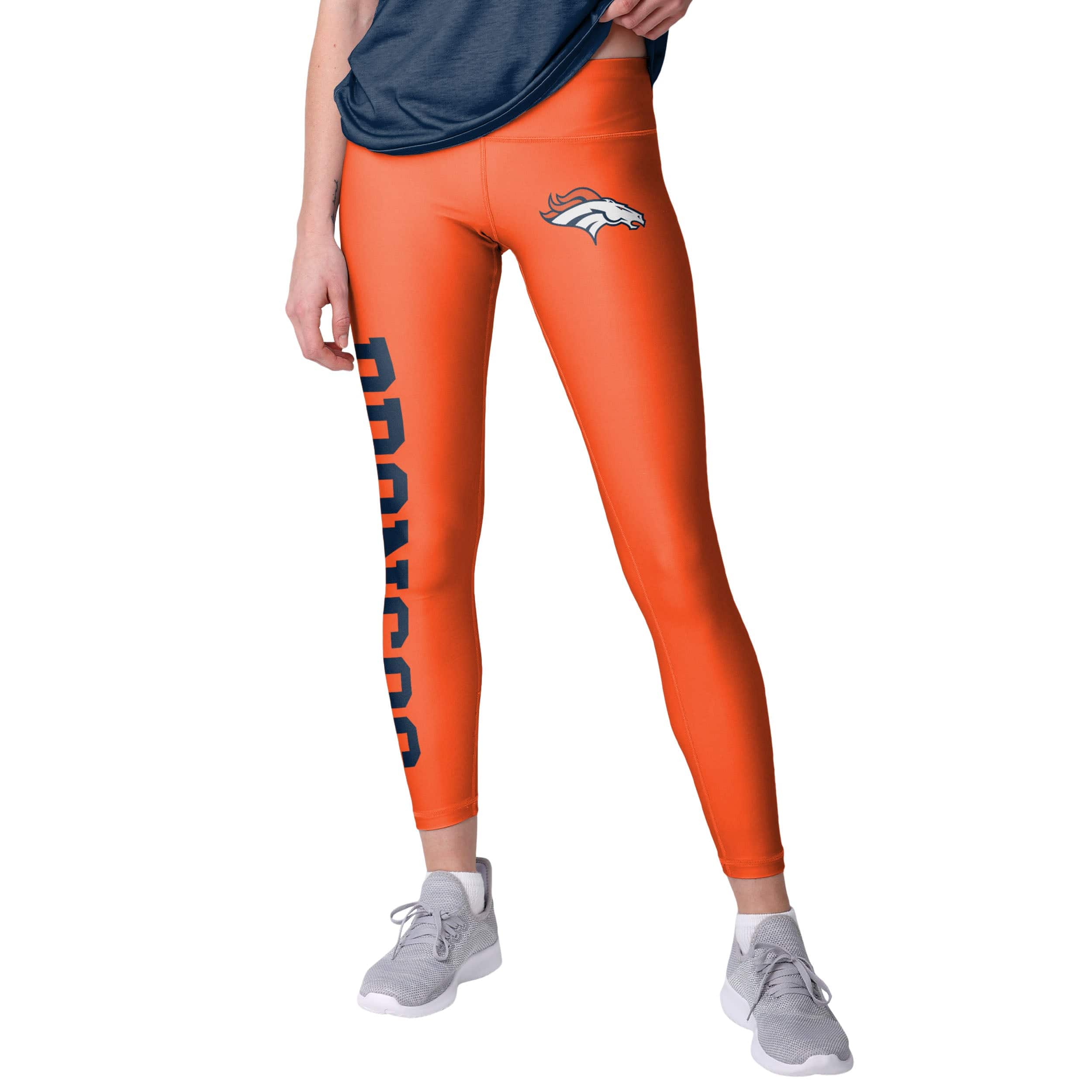 FOCO Denver Broncos NFL Womens Solid Big Wordmark Leggings