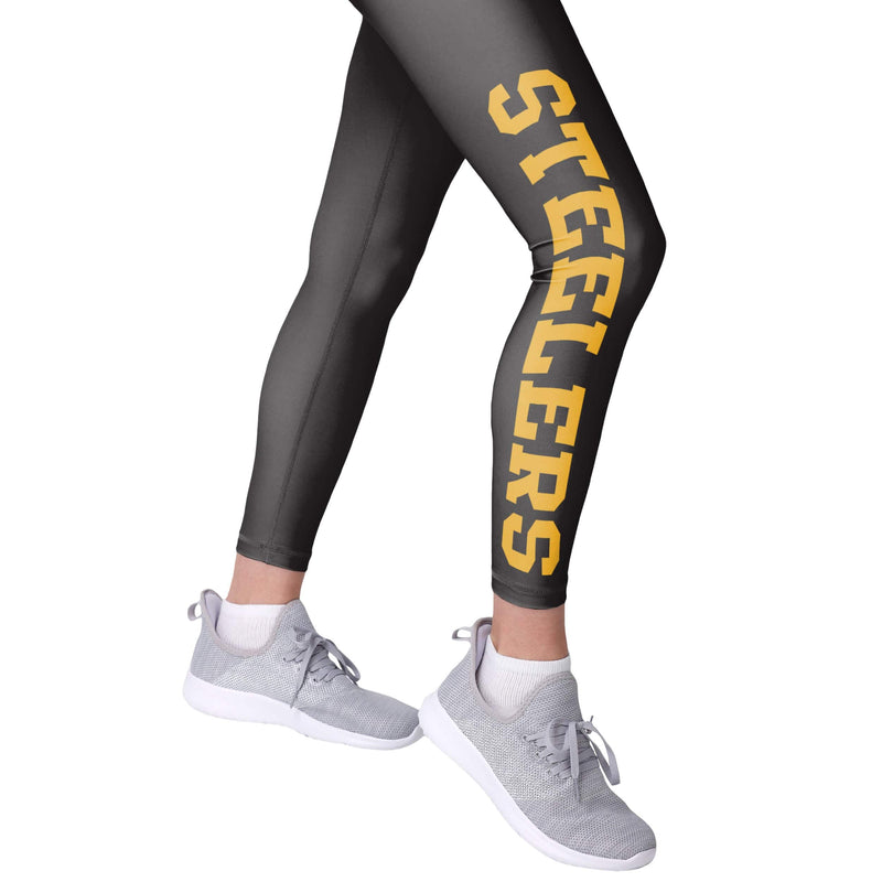 Foco Pittsburgh Steelers NFL Womens calf Logo Black Leggings