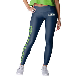 Seattle Seahawks NFL Womens Solid Big Wordmark Leggings