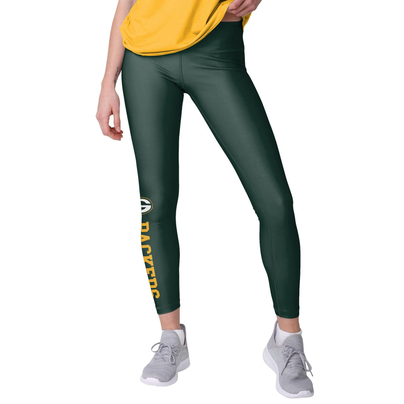 Green Bay Packers NFL Womens Solid Wordmark Leggings