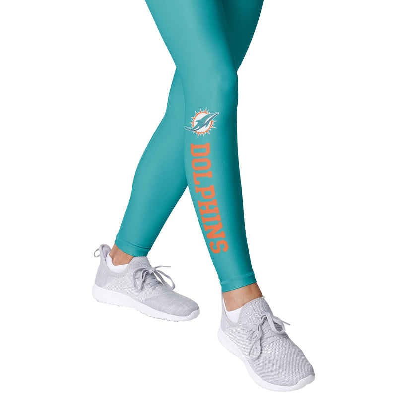 Miami Dolphins NFL Womens Solid Wordmark Leggings