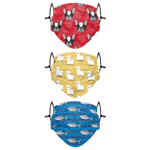 Repeat Animal Adjustable 3 Pack Face Cover