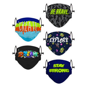 Stay Strong Pack Youth Adjustable 5 Pack Face Cover