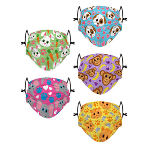 Animal Light Pack Youth Adjustable 5 Pack Face Cover