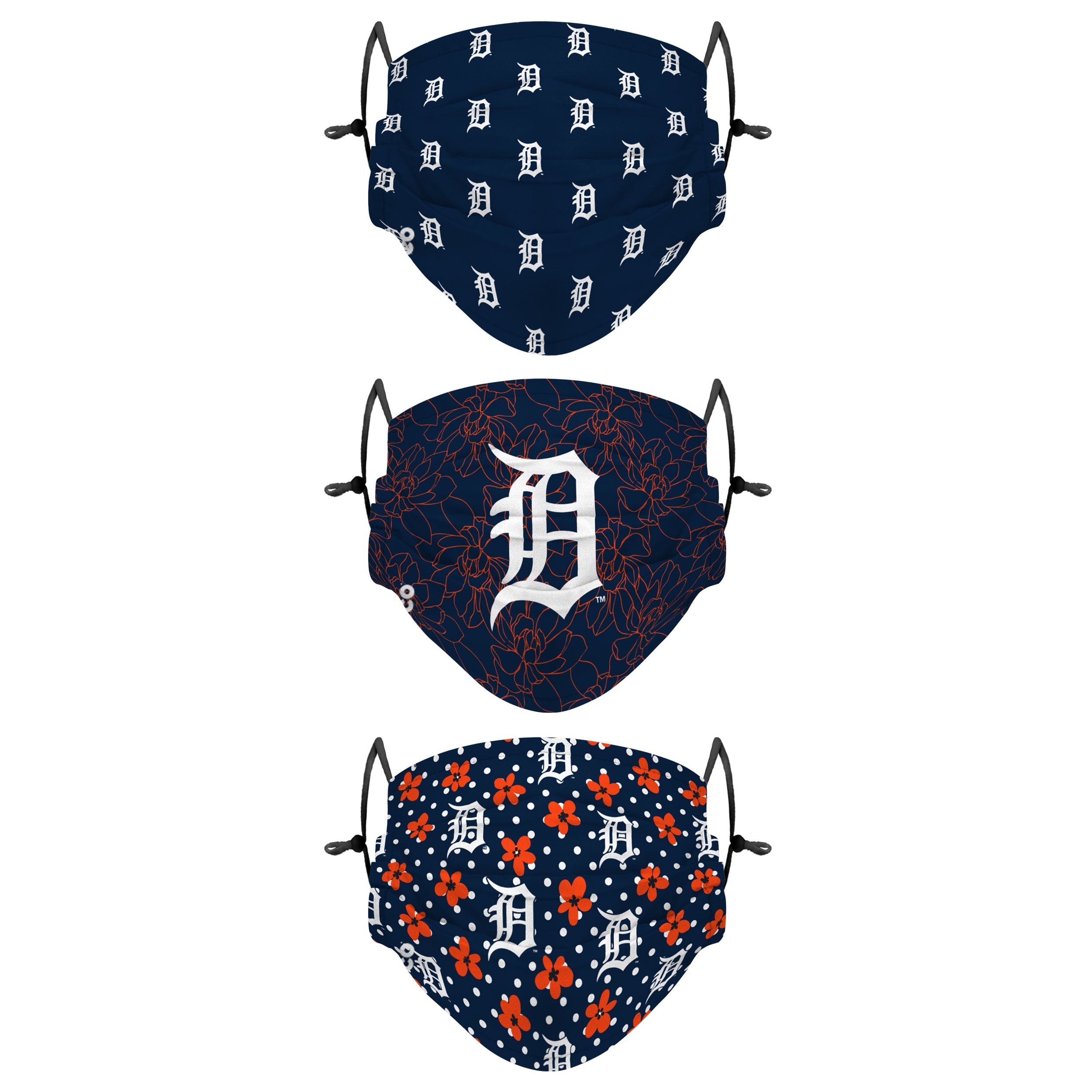 Detroit Tigers MLB Womens Matchday 3 Pack Face Cover