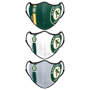 Athletics MLB Sport 3 Pack Face Cover