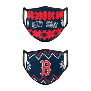 Boston Red Sox MLB Mens Knit 2 Pack Face Cover