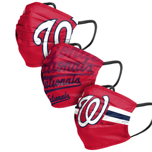 Washington Nationals MLB Mens Matchday 3 Pack Face Cover