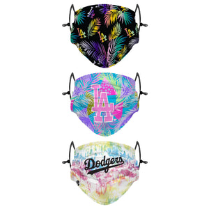 Los Angeles Dodgers MLB Neon Floral 3 Pack Face Cover