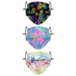 New York Yankees MLB Neon Floral 3 Pack Face Cover