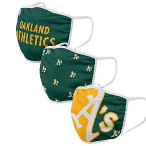 Athletics MLB 3 Pack Face Cover