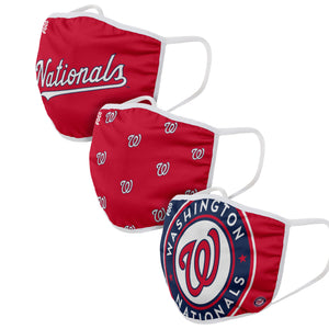 Washington Nationals MLB 3 Pack Face Cover
