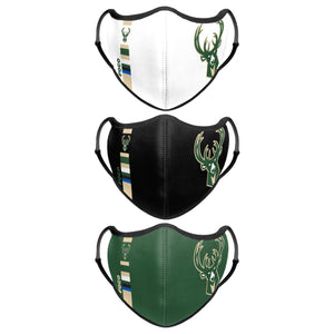 Milwaukee Bucks NBA Sport 3 Pack Face Cover