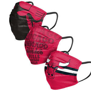 Chicago Bulls NBA Mens Matchday 3 Pack Face Cover