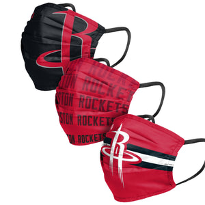 Houston Rockets NBA Mens Matchday 3 Pack Face Cover