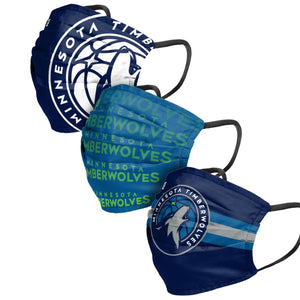 Minnesota Timberwolves NBA Mens Matchday 3 Pack Face Cover