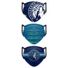 Minnesota Timberwolves NBA Mens Matchday 3 Pack Face Cover
