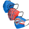 Oklahoma City Thunder NBA Mens Matchday 3 Pack Face Cover