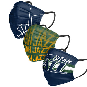 Utah Jazz NBA Mens Matchday 3 Pack Face Cover