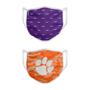 Clemson Tigers NCAA Clutch 2 Pack Face Cover