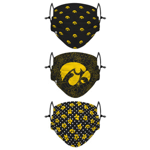 Iowa Hawkeyes NCAA Gameday Gardener 3 Pack Face Cover