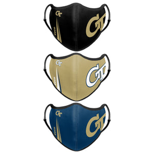 Georgia Tech Yellow Jackets NCAA Sport 3 Pack Face Cover