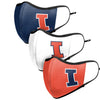 Illinois Fightin Illini NCAA Sport 3 Pack Face Cover