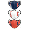 Illinois Fightin Illini NCAA Sport 3 Pack Face Cover