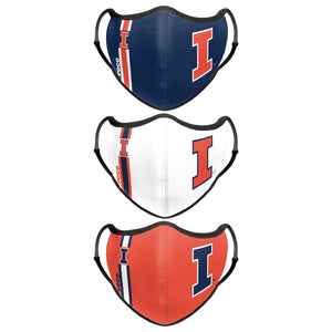 Illinois Fightin Illini NCAA Sport 3 Pack Face Cover