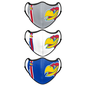 Kansas Jayhawks NCAA Sport 3 Pack Face Cover