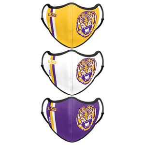 LSU Tigers NCAA Sport 3 Pack Face Cover