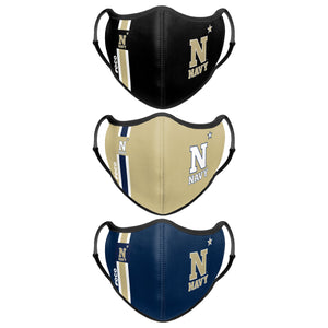 Navy Midshipmen NCAA Sport 3 Pack Face Cover