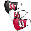 Utah Utes NCAA Sport 3 Pack Face Cover