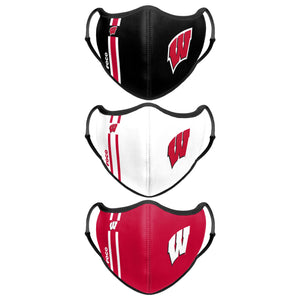Wisconsin Badgers NCAA Sport 3 Pack Face Cover