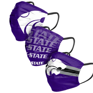Kansas State Wildcats NCAA Mens Matchday 3 Pack Face Cover