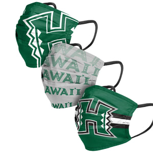 Hawaii Rainbow Warriors NCAA Mens Matchday 3 Pack Face Cover