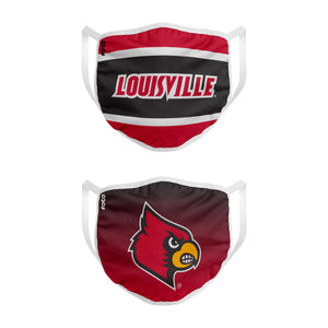 NCAA Louisville Cardinals Adult Face Covering 2 ct