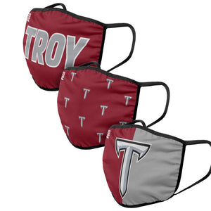 Troy Trojans NCAA 3 Pack Face Cover