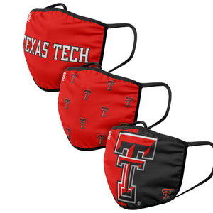 Texas Tech Red Raiders NCAA 3 Pack Face Cover