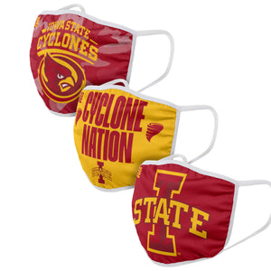 Iowa State Cyclones NCAA Super Fan 3 Pack Face Cover