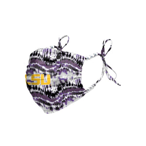 LSU Tigers NCAA Tie-Dye Beaded Tie-Back Face Cover