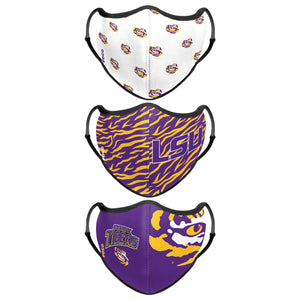 LSU Tigers NCAA Thematic Sport 3 Pack Face Cover