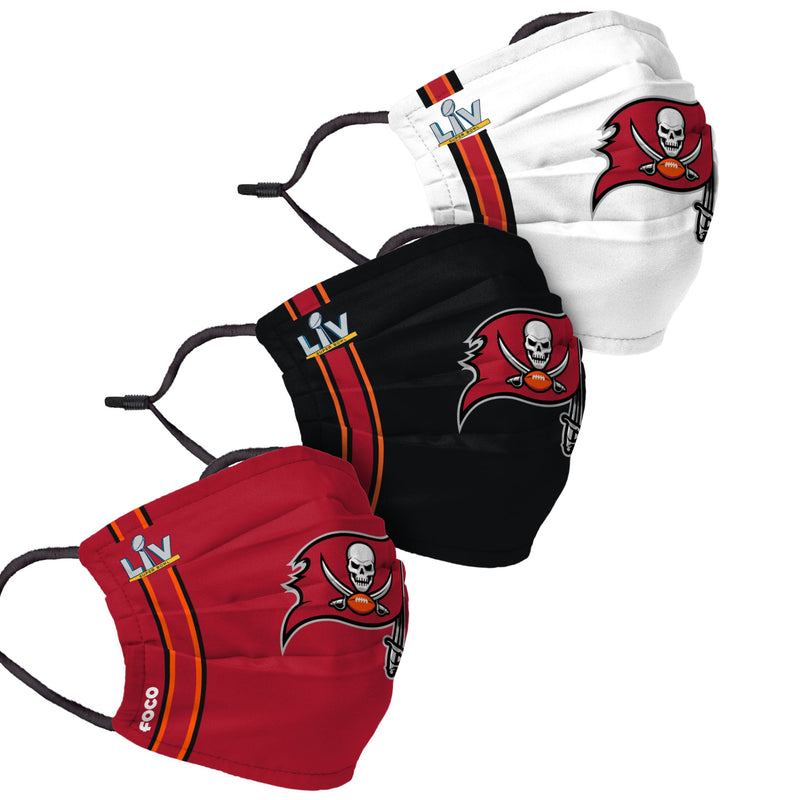 Tampa Bay Buccaneers NFL Mens Matchday 3 Pack Face Cover