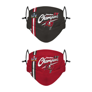 Tampa Bay Buccaneers NFL Super Bowl LV Champions Adjustable 2 Pack Face Cover