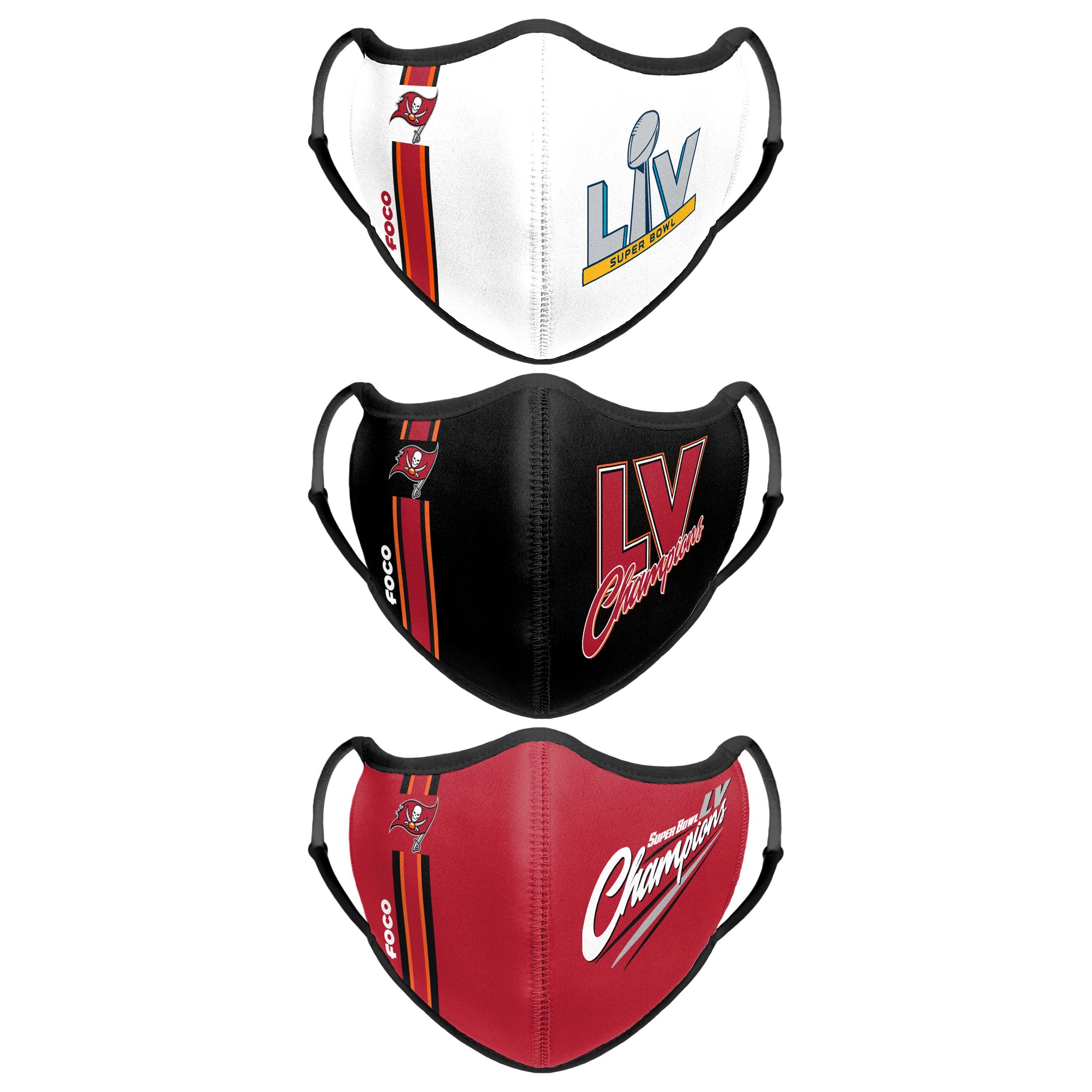 Tampa Bay Buccaneers NFL Mens Matchday 3 Pack Face Cover