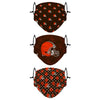 Cleveland Browns NFL Gameday Gardener 3 Pack Face Cover